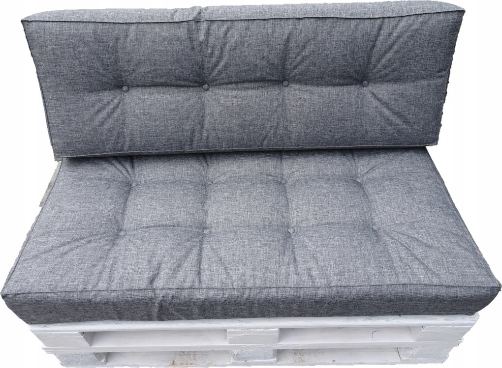 Párnák egy Raklapra 120 X 60 szürke Egyenes Háttámla