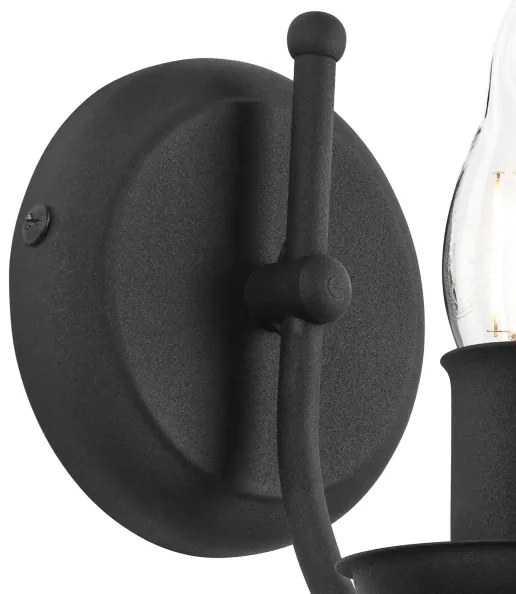 Fali lámpa LUCY 1xE14/60W/230V fekete