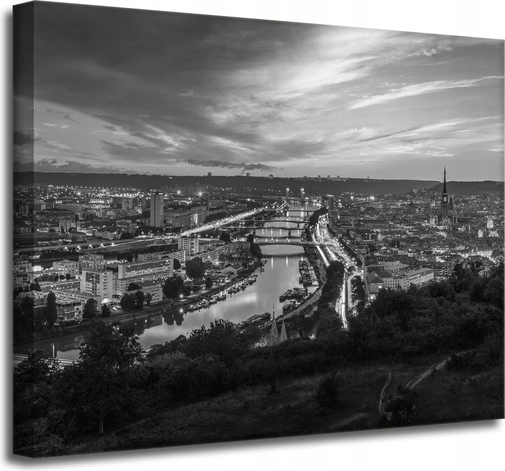Rouen fekete-fehér vászonkép Repülés 50X40
