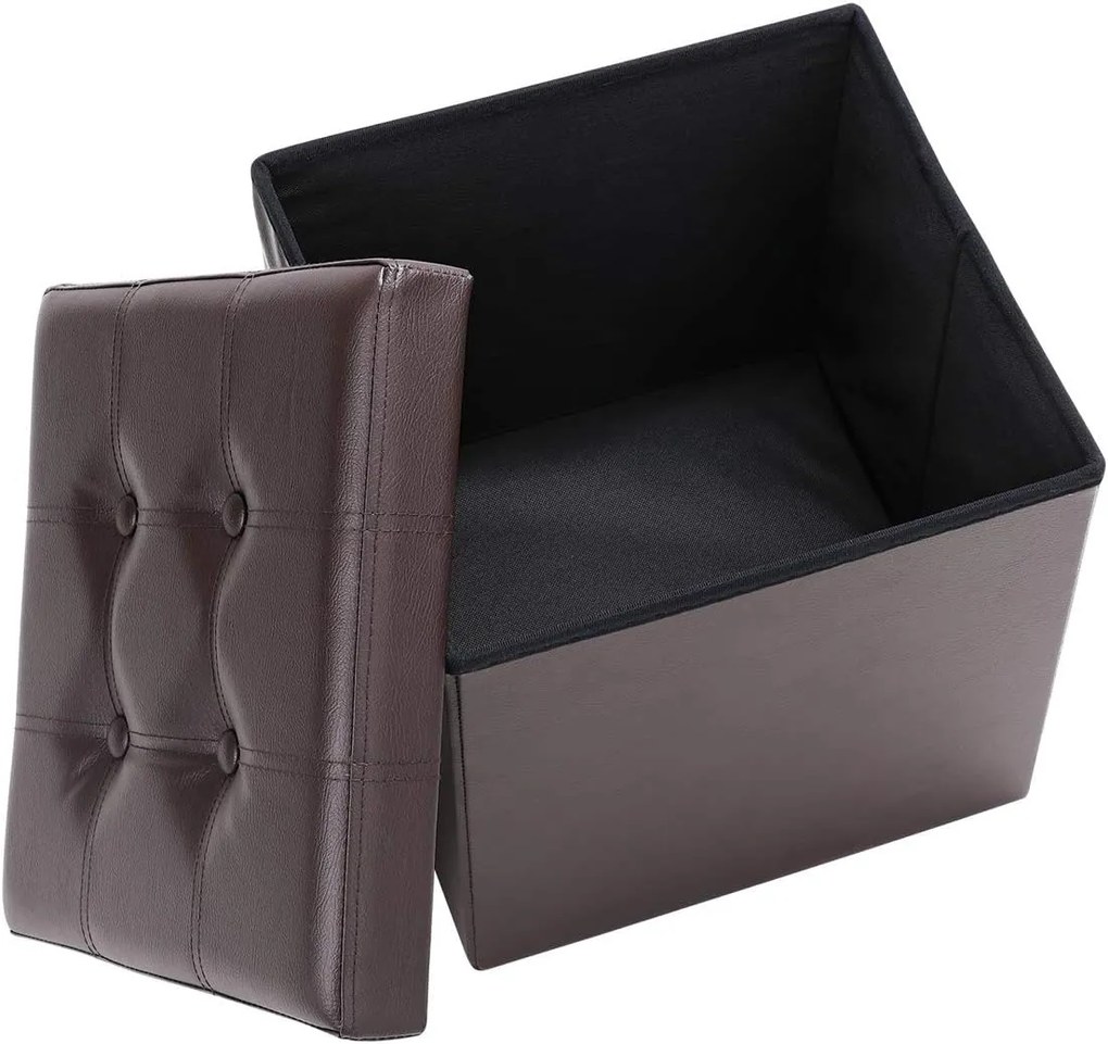 Casaria® Puff tárolóhellyel 40x40x40 cm - barna