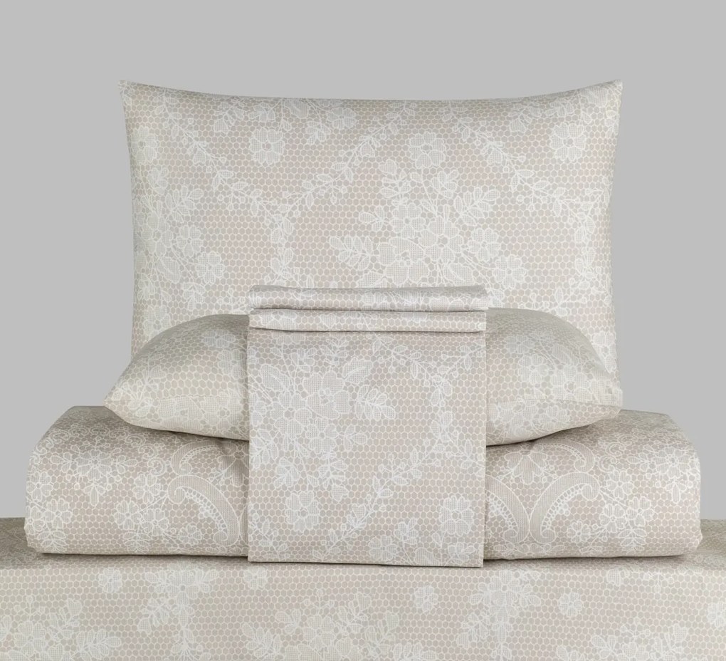 Ornament exkluzív bézs pamut ágyneműhuzat TiaHome - 1x Párna 90x70cm, 1x Paplan 140x200cm