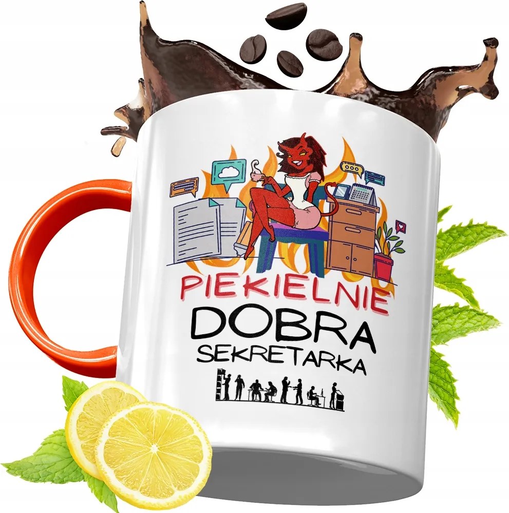 Narancssárga Bögre Titkárnőnek Ajándék fényképes nyomattal