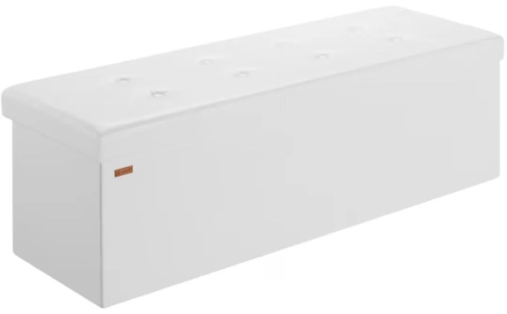 Casaria BELLA tárolós puff, 115x38x38cm, fehér