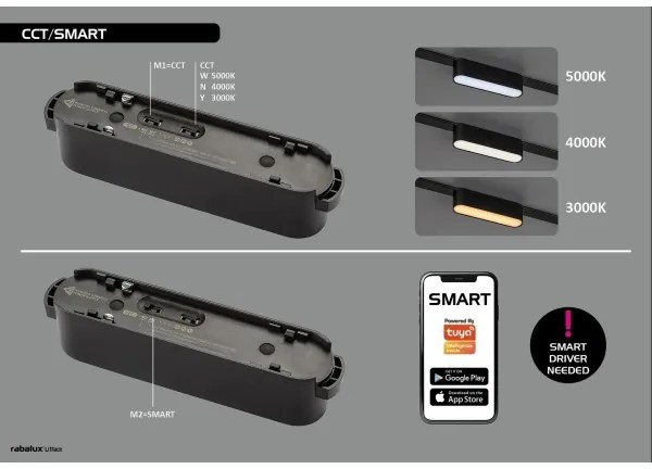 Rabalux 70129-LED Dimmelhető mennyezeti lámpa 1 fázisú sínrendszerhez LiTrack 13W/24V 33 cm