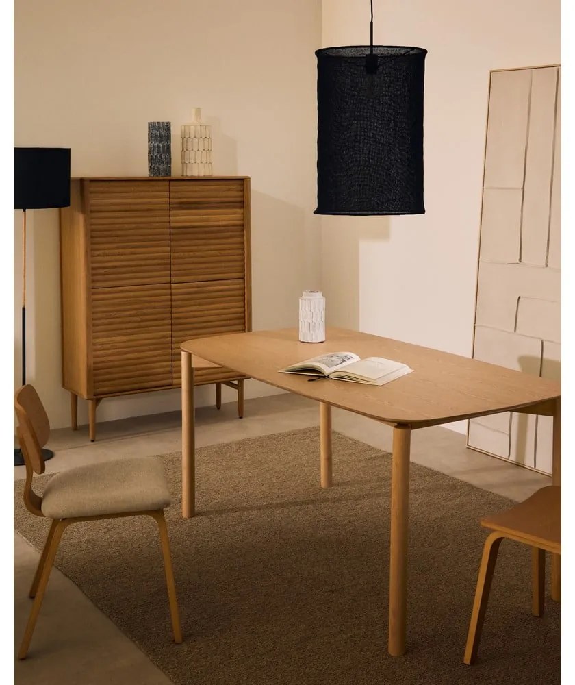 Étkezőasztal kőrisfa dekorral 90x160 cm Indara – Kave Home