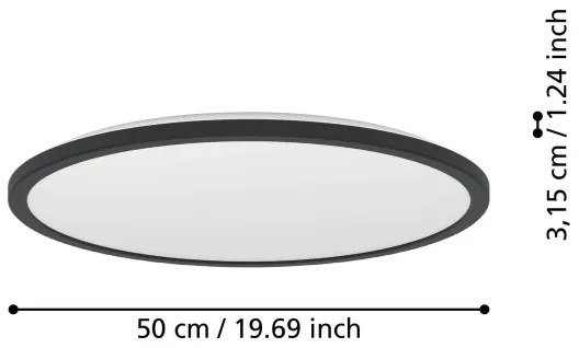 Eglo 901465-LED RGBW Dimmelhető fürdőszobai lámpa ROVITO-Z 16,8W/230V átm. 50cm IP44 fekete