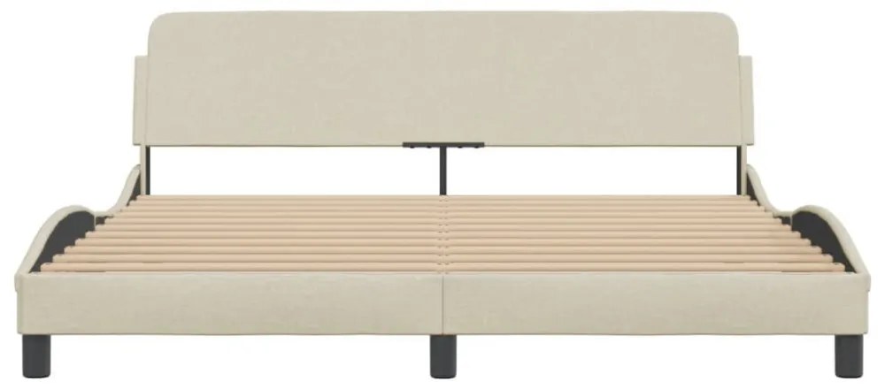 krémszínű szövet ágykeret Dover 180 x 200 cm