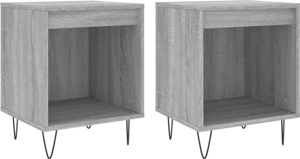 vidaXL 2 db szürke sonoma színű éjjeliszekrény 40 x 35 x 50 cm