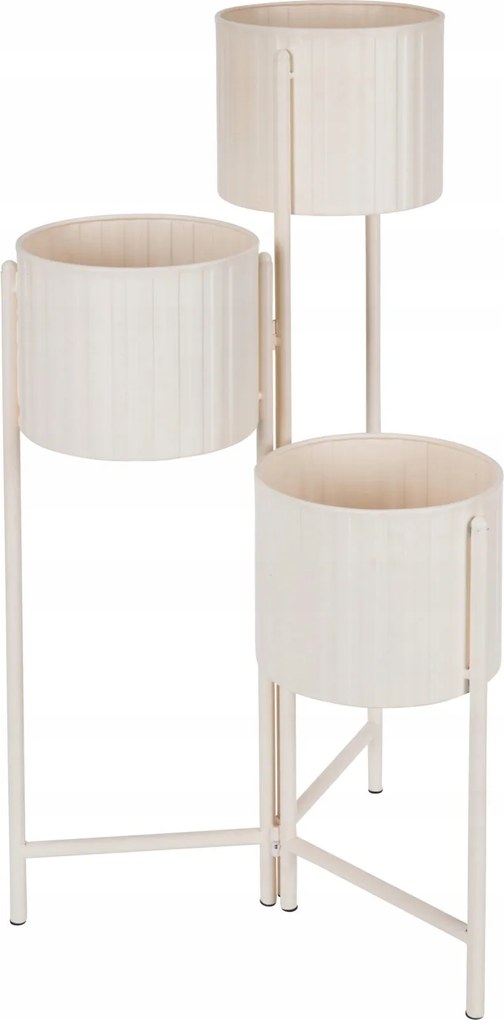 Loft Virágágyás Fém 3 Virágcseréphez Bézs 39 X 29 X 68 CM