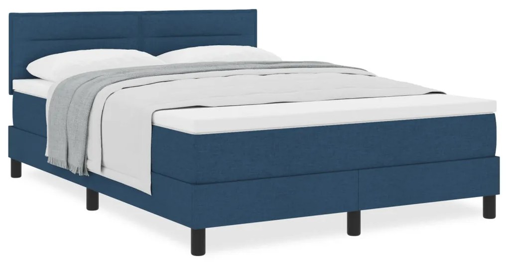 Boxspring ágy matraccal Kék 140x200 cm Szövet