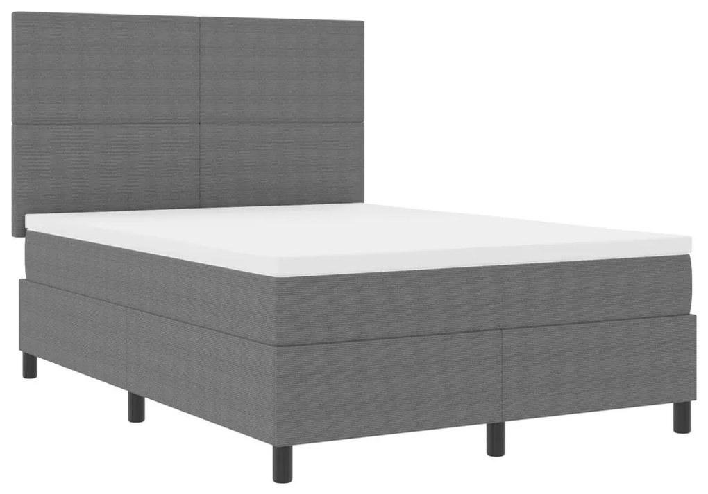 Box Spring Ágy Matraccal Világosszürke 160x200 cm Bársonyos Szövet