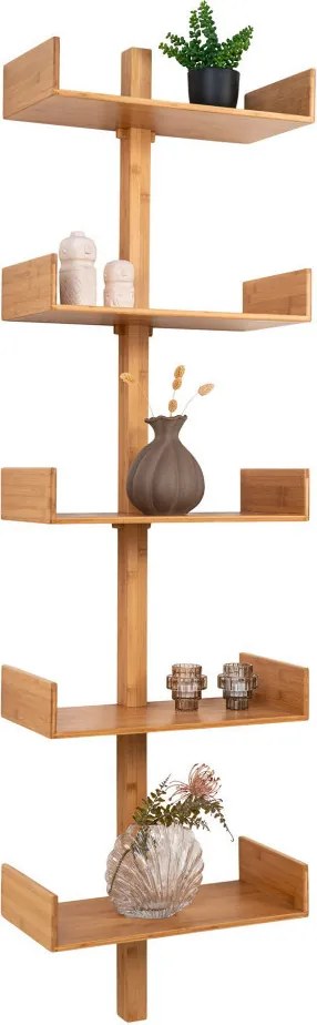 Villa polc bambusz, natúr, 50x180 cm