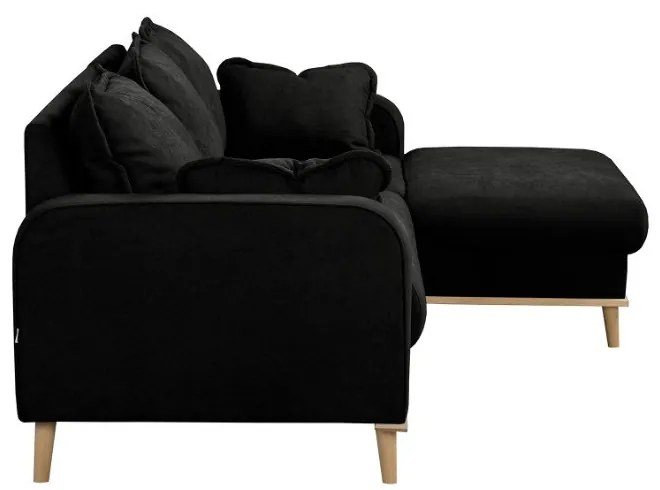 Fekete sarokkanapé (jobb oldali) Beata – Ropez