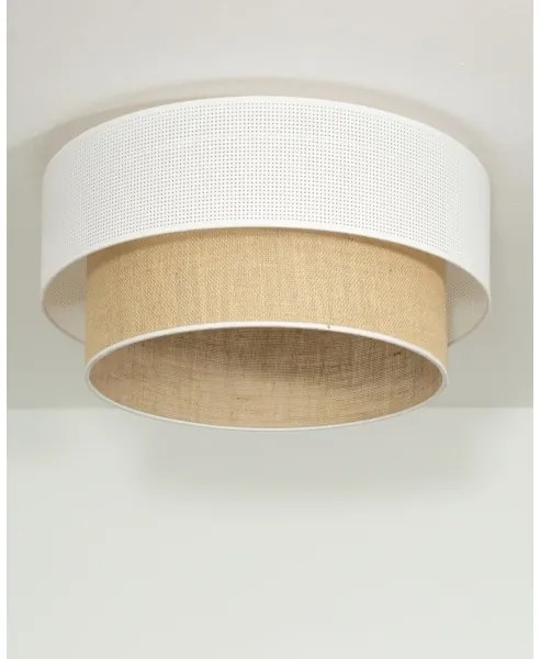 Mennyezeti lámpa BORHO 1xE27/60W/230V átmérő 50 cm fehér/juta