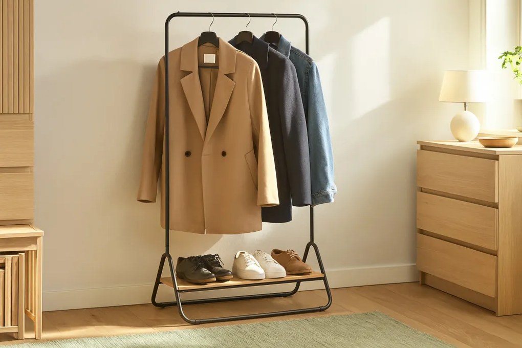 Kerek puff fa lábakkal 30 x 28 cm