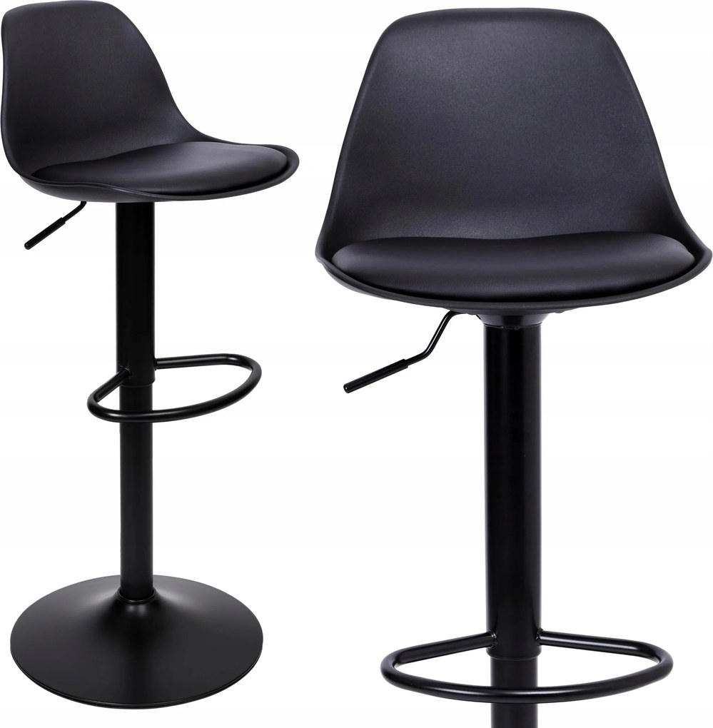 Hoker Bárszék Forgó Konyha Nappali Állítható Fekete Loft