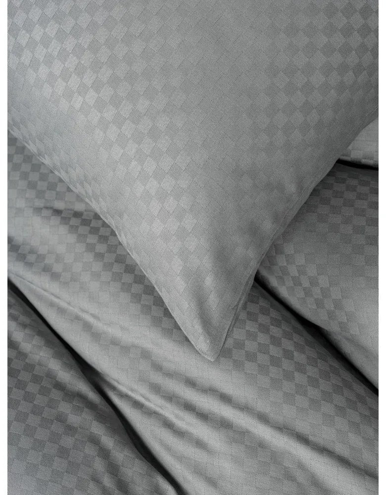 Szürke kétszemélyes-hosszabbított renforcé pamut ágyneműhuzat 240x220 cm Checkered – Mila Home Luxury