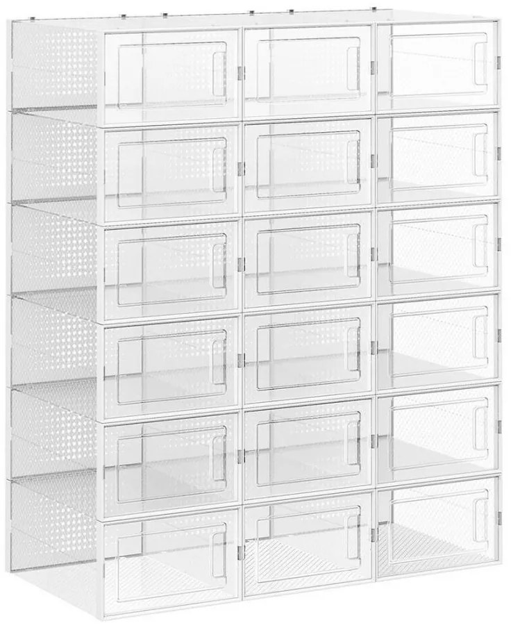 BOXIFY moduláris polcrendszer rekeszekkel, fehér