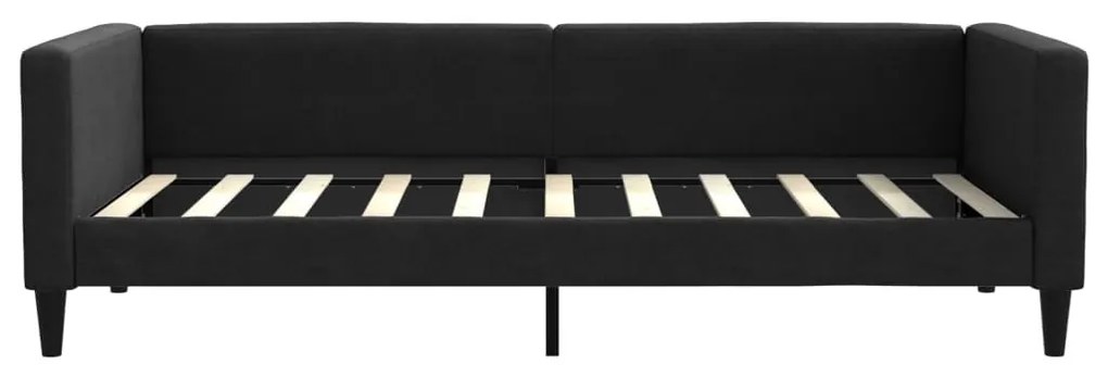 fekete kihúzható szövet heverő 90 x 190 cm