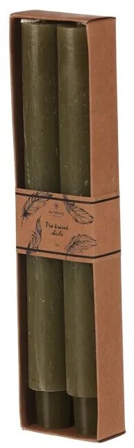 Kúpos gyertyák készlete, szent zöld, 2 db, paraffin