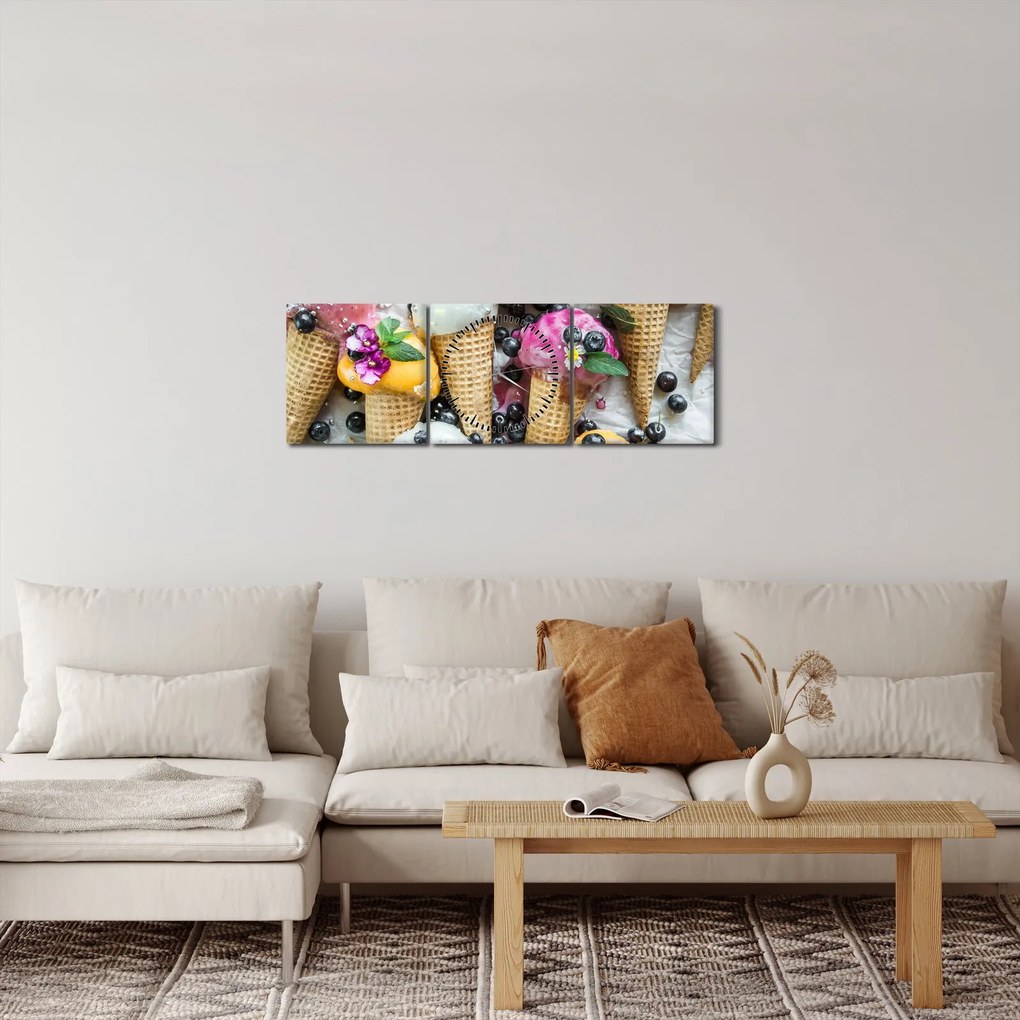 Fagylaltok képe (órával) (90x30 cm)