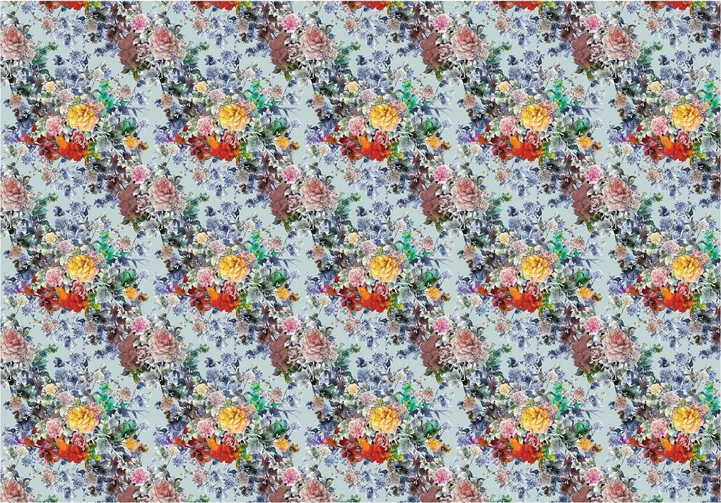 Fotótapéta flizelina Rózsa Sárga Rózsaszín Piros Szürke alapon 250x175 +ragasztó