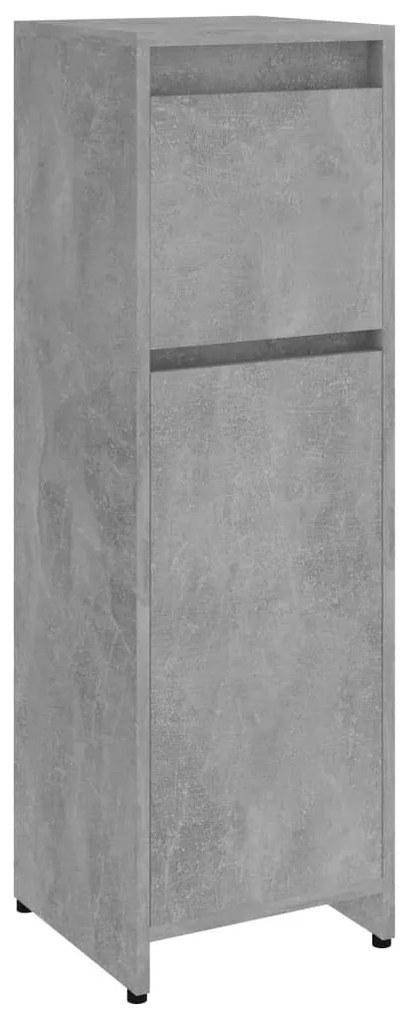 Betonszürke szerelt fa fürdőszobaszekrény 30 x 30 x 95 cm