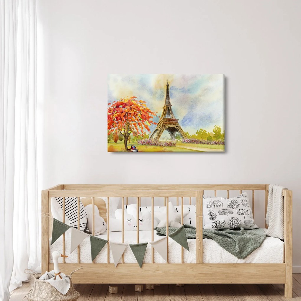Festett kép az Eiffel-torony (90x60 cm)