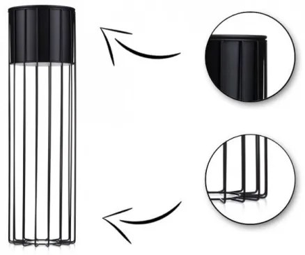 Fém virágcserép LOFT 70x20 cm fekete