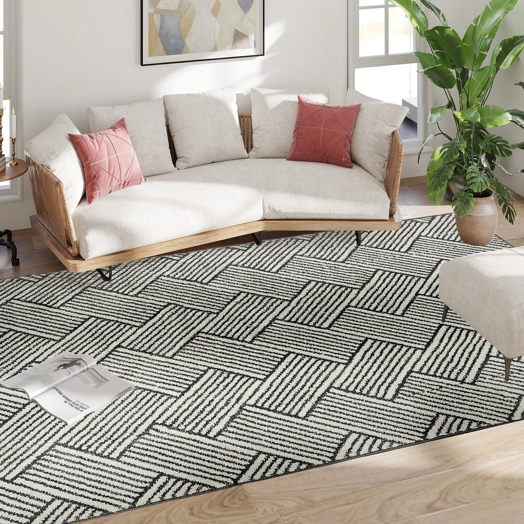 HOMCOM Nappali Szőnyeg 230 x 160 cm Rövid Szálas Mosógépben Mosható Hypoallergén Szőnyeg Nappaliba, Hálószobába, Irodába, Világos Szürke | Aosom