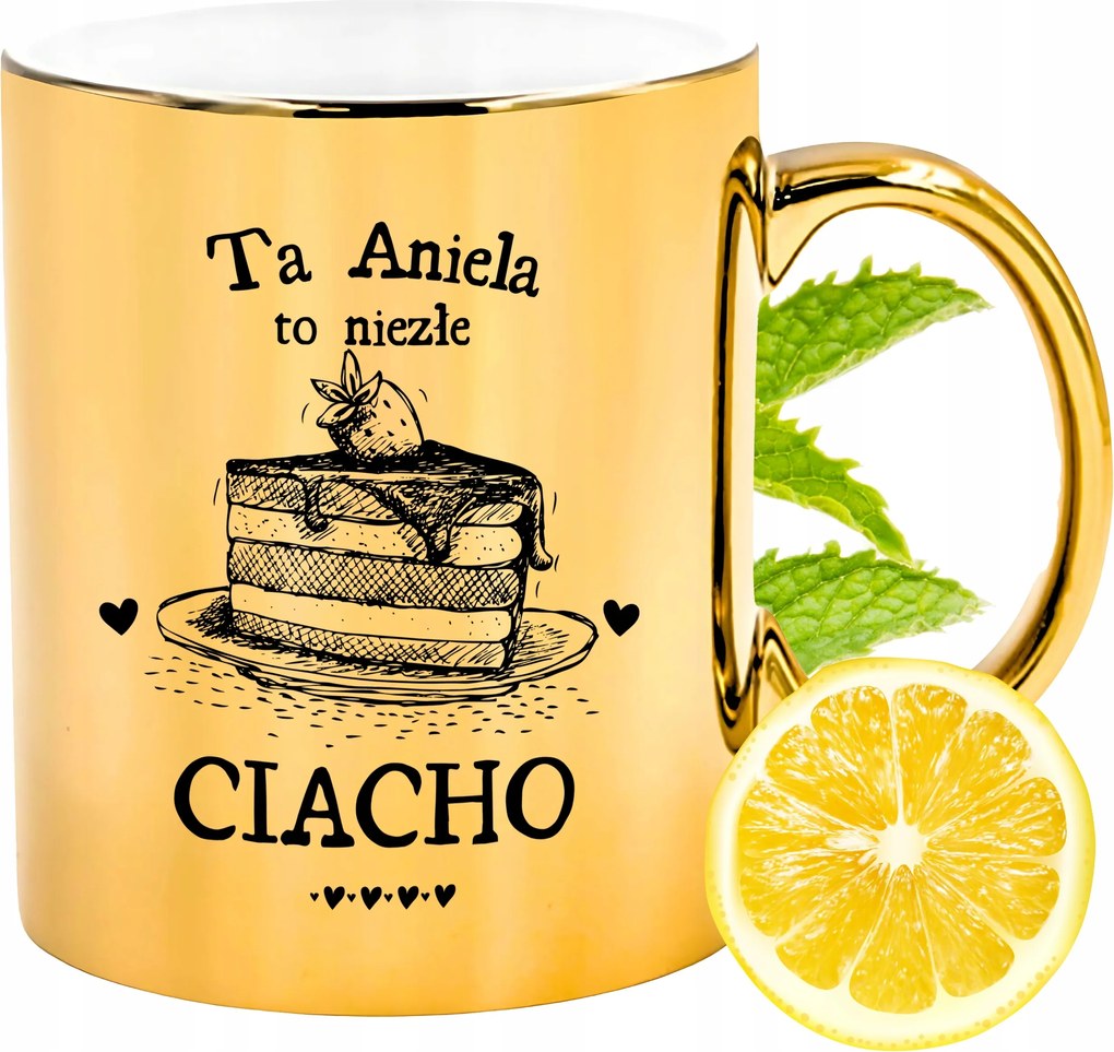 Prémium Arany Csillogó Bögre Angyalkáknak Ajándék Nyomtatott Fotóval