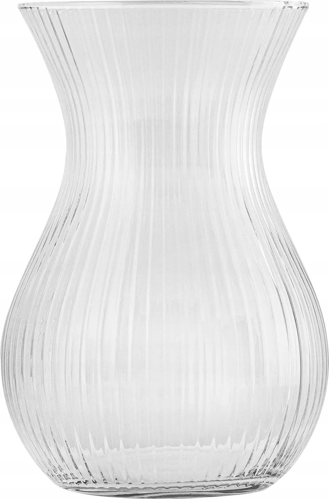 Üveg Váza Flakon Klasszikus Bordázott Dekoratív H18 cm