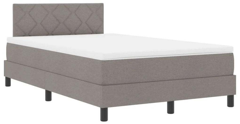 vidaXL Boxrugós ágy matracmal fejtámlával Tópszínű 120 x 200 cm szövet