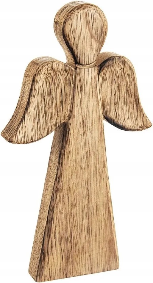Fa angyal figura angyal dekoratív álló figura 24 cm