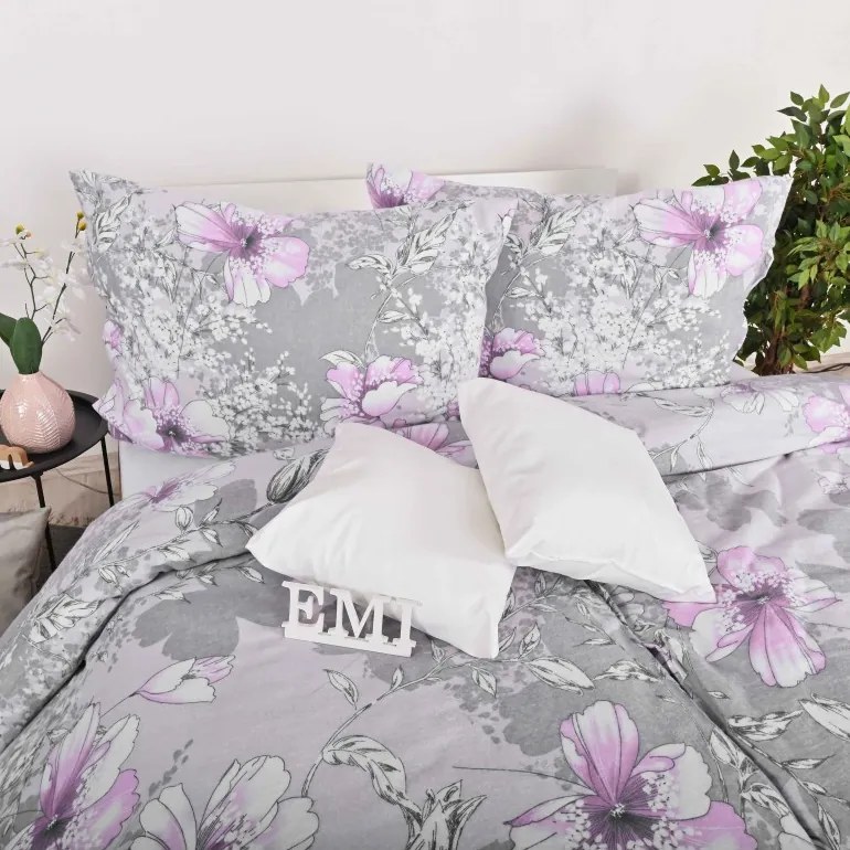 EMI Violet flanel ágyneműhuzat, A standard egyszemélyes ágy szett tartalma: 1x 140x200 + 1x 70x90