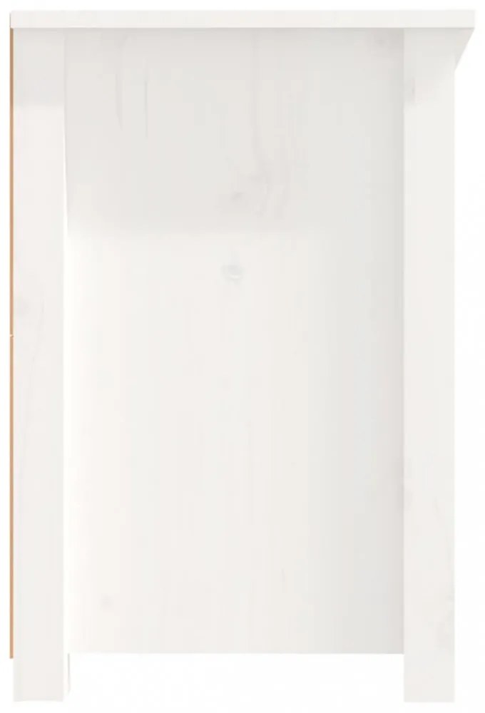 fehér tömör fenyőfa TV-szekrény 114x35x52 cm