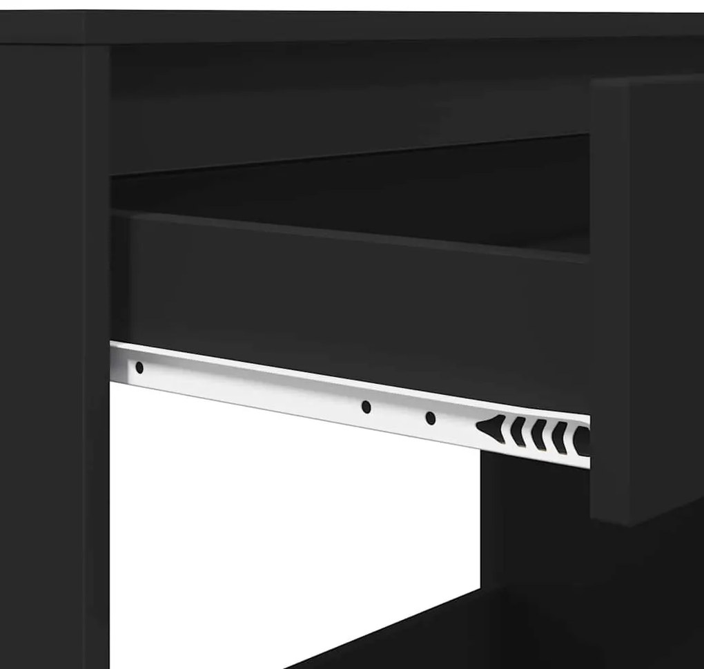 vidaXL Asztal fiókkal tárolóval Fekete 100 x 50 x 78 cm Faanyag