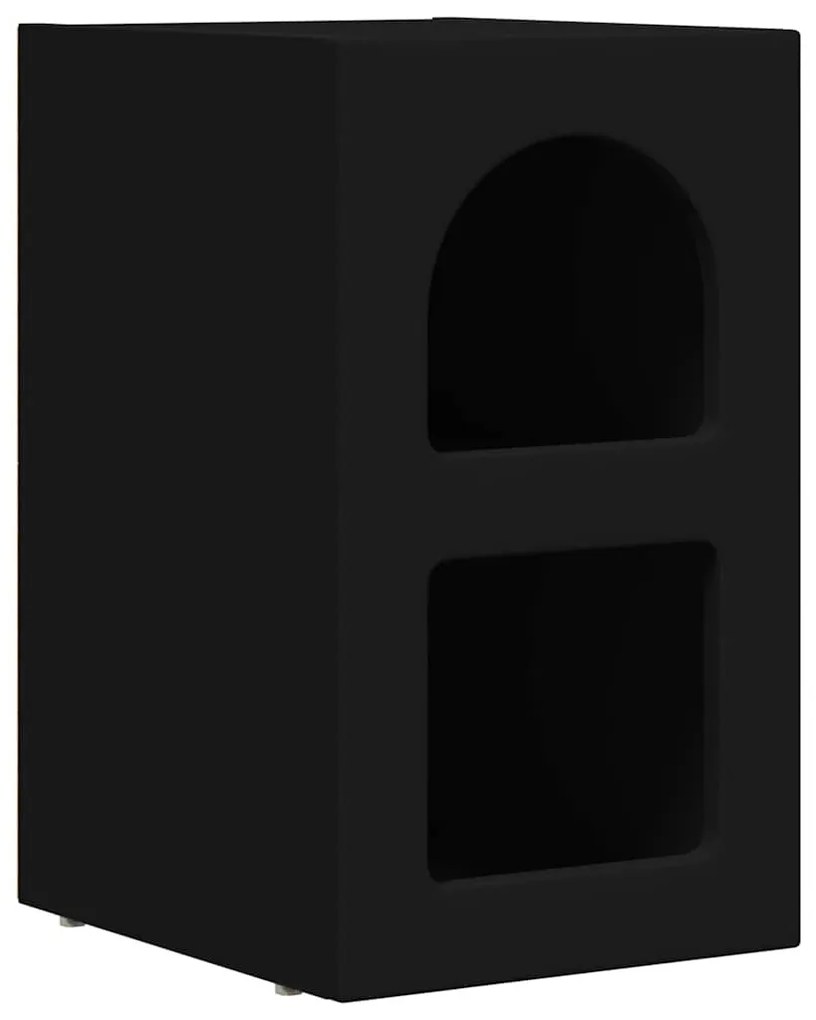 vidaXL Éjjeli asztal Fekete 29.5 x 35 x 50 cm Faanyag