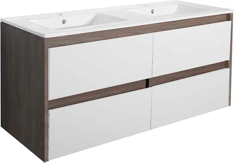 Porto 120 alsó szekrény mosdóval rauna szil-fehér