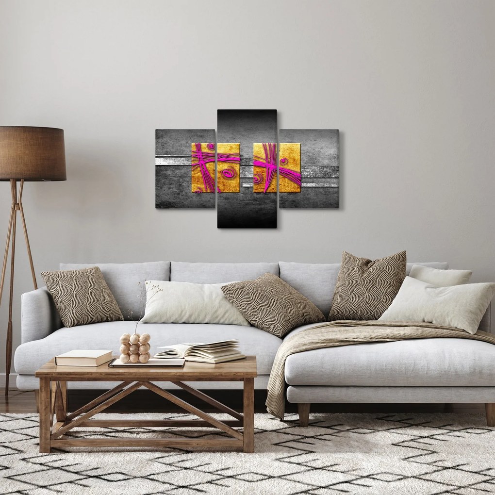Fekete alapon színes négyzetek képe (90x60 cm)