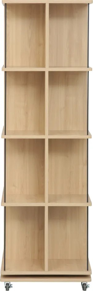 Forgó polcállvány, tölgy/fekete, POTOR