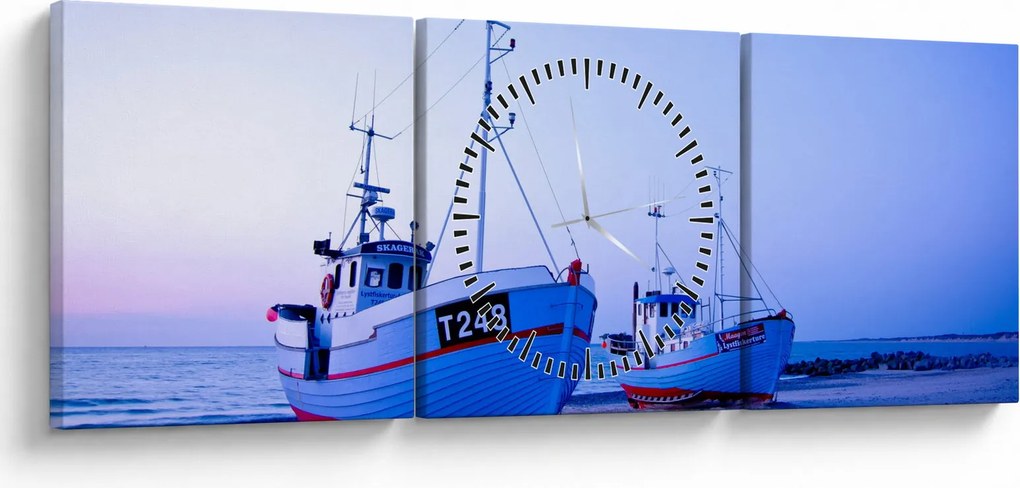 Kép - Partraszállás szürkületkor (órával) (90x30 cm)
