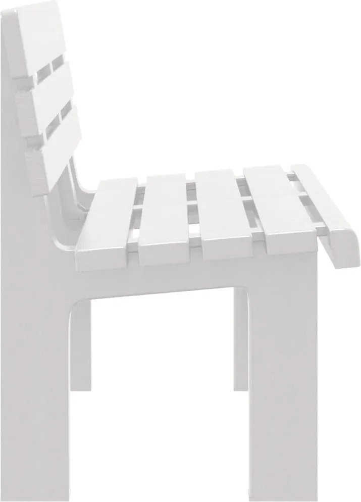 Fehér polipropilén kerti pad 110 x 52 x 71 cm