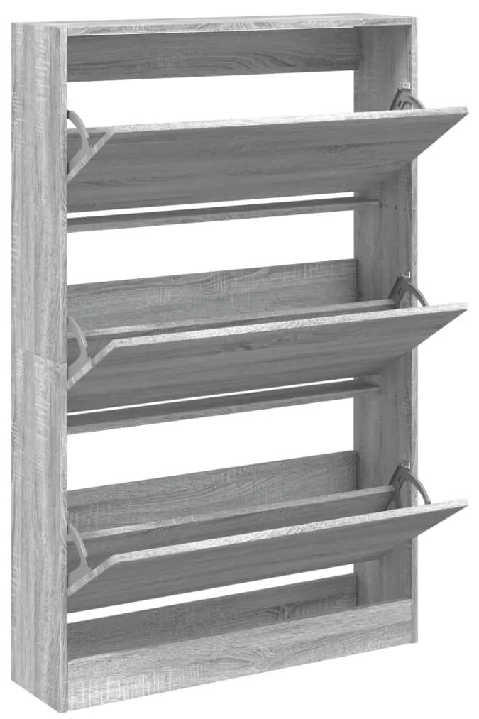 szürke sonoma színű szerelt fa cipősszekrény 80 x 21 x 125,5 cm
