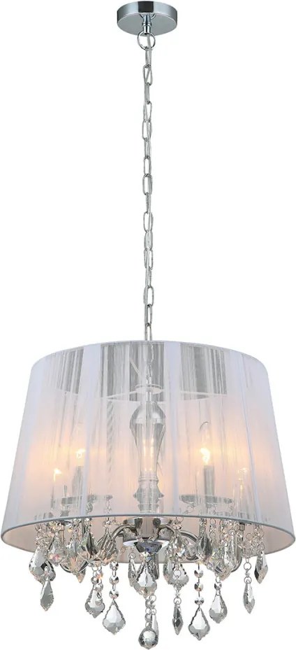 ITALUX MDM-2572-5-W CORNELIA Ernyős Függesztett Lámpa Fehér, Króm E14 IP20