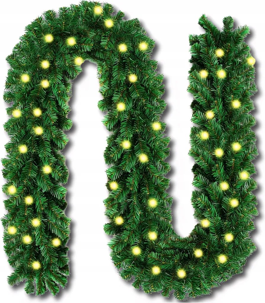 Karácsonyi Girland Sűrű Karácsonyfa Mesterséges Zöld Led Lánc 280CM