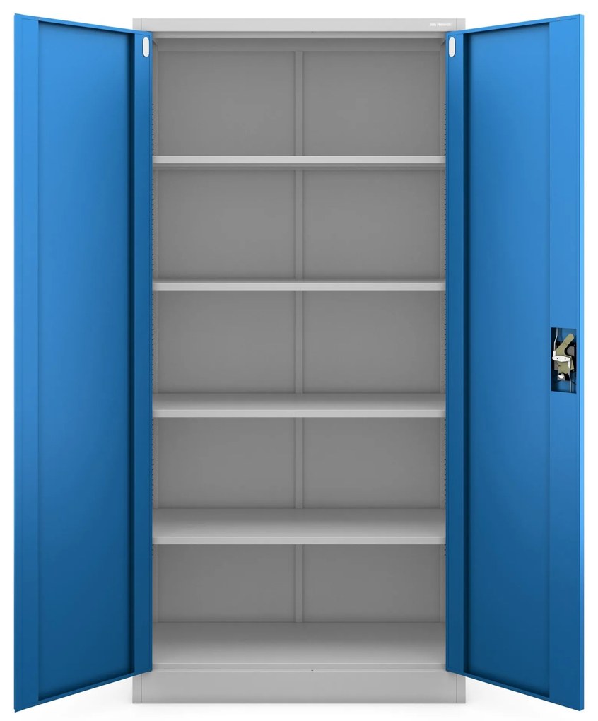 Fém iratszekrény JAN, 900 x 1850 x 400 mm, szürke-kék