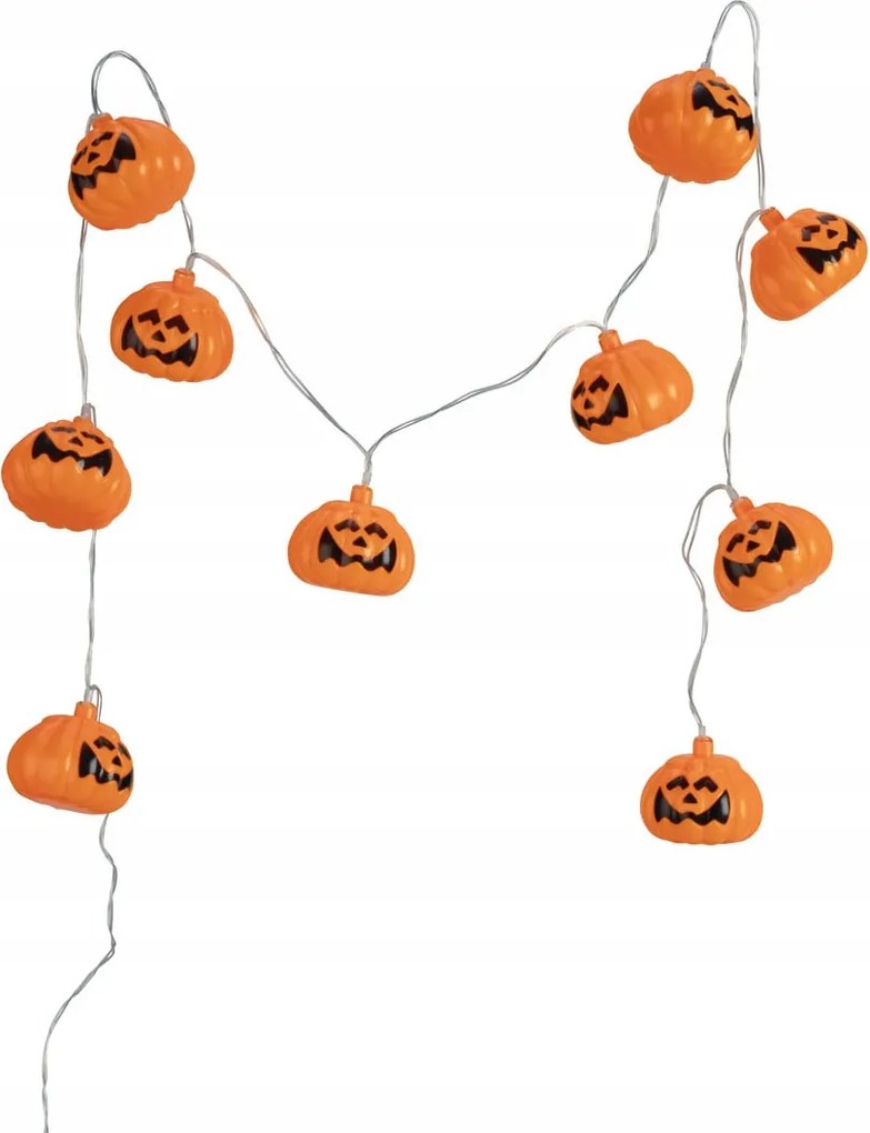 Fényfüzér Livarno Home 180 cm elemes narancssárga tök