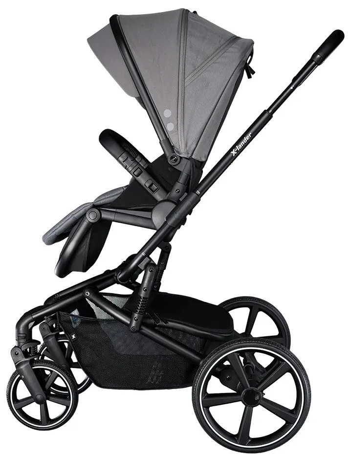 Kombinált babakocsi nagy kerekekkel 2 az 1-ben X-lander Cruiser 2.0  Cool Grey