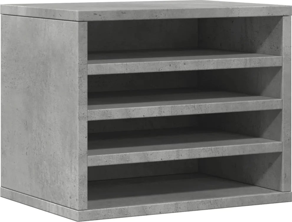 vidaXL betonszürke szerelt fa asztali szervező 36 x 26 x 29,5 cm